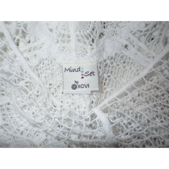 Mind Set By XCVI Womens White Lace Crochet Tunic Cover Up Top S Beach Hi Low - Picture 6 of 8